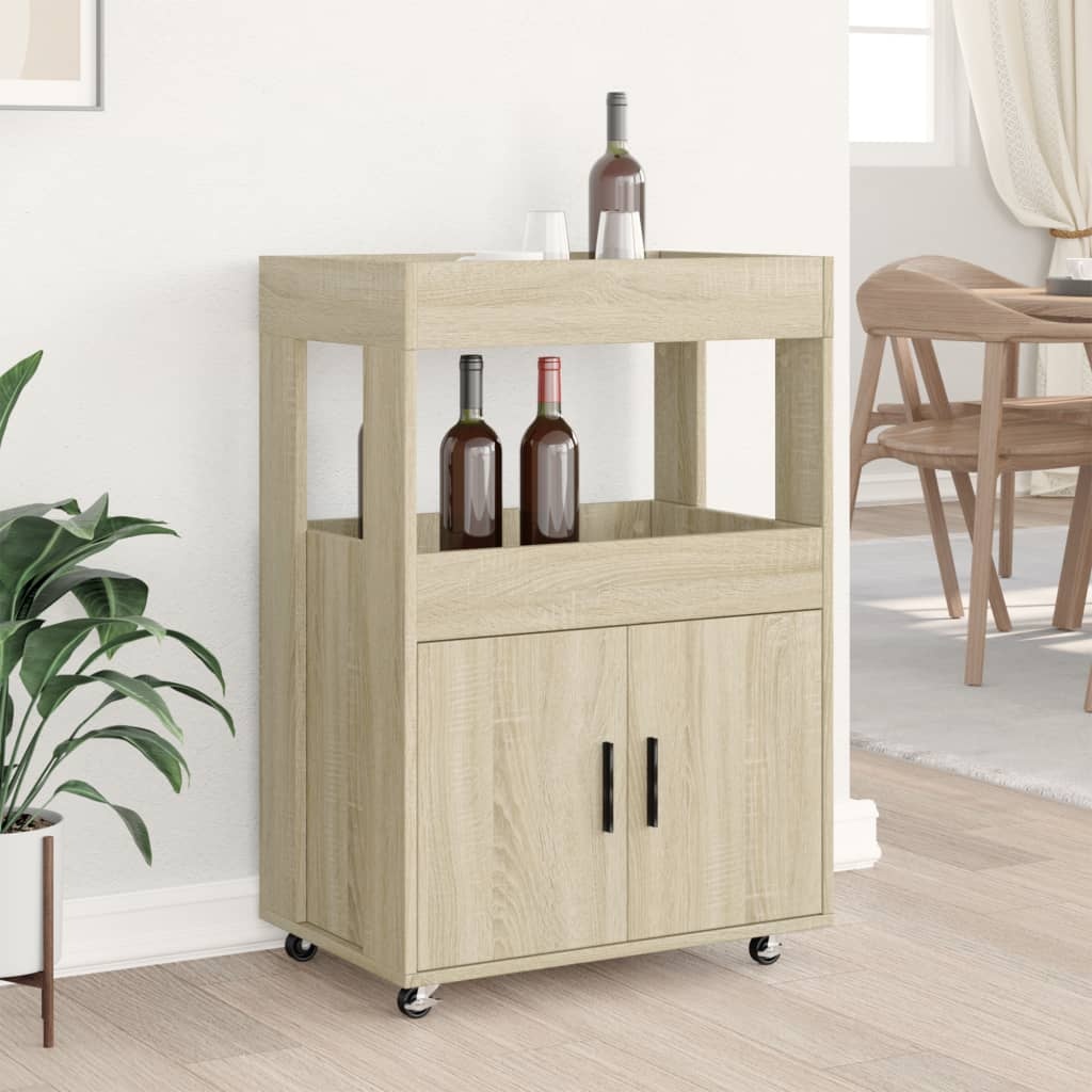 VidaXL Drankkar 60x39,5x89 cm bewerkt hout sonoma eikenkleurig