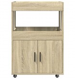 VidaXL Drankkar 60x39,5x89 cm bewerkt hout sonoma eikenkleurig
