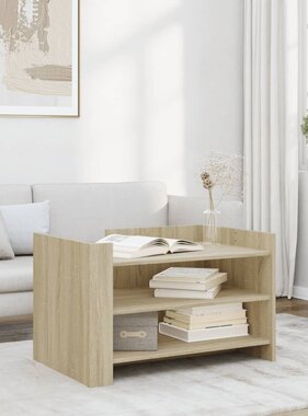 VidaXL Salontafel 80x50x50 cm bewerkt hout sonoma eikenkleurig