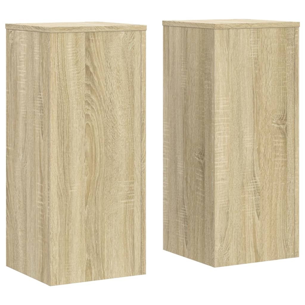 vidaXL Plantenstandaards 2 st 30x30x70 cm bewerkt hout sonoma eiken