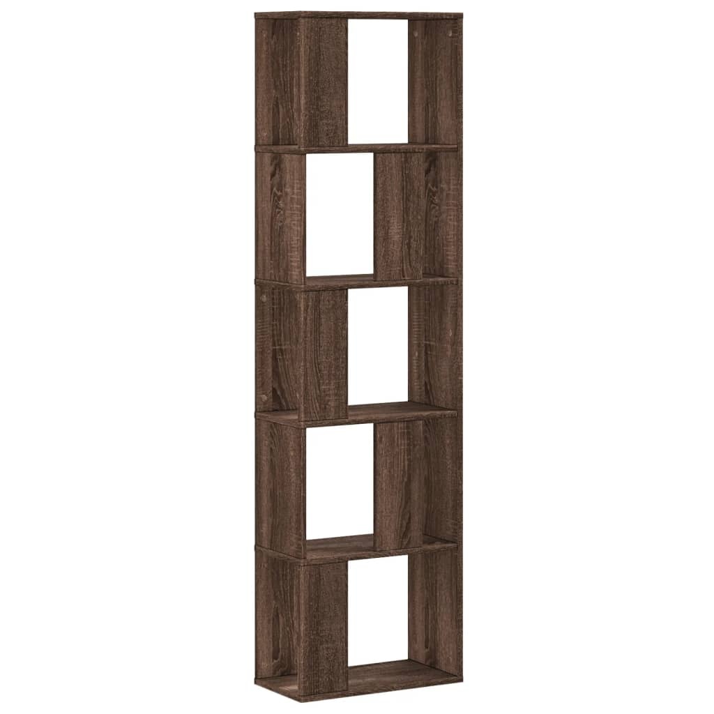 VidaXL Boekenkast 5-laags 45x23,5x162,5 cm hout bruin eikenkleurig