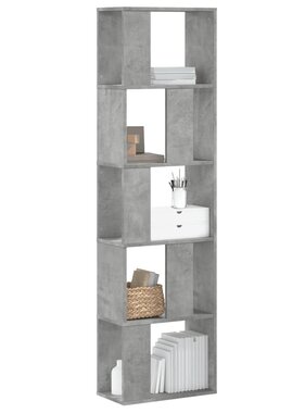 VidaXL Boekenkast 5-laags 45x23,5x162,5 cm bewerkt hout betongrijs