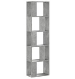 VidaXL Boekenkast 5-laags 45x23,5x162,5 cm bewerkt hout betongrijs