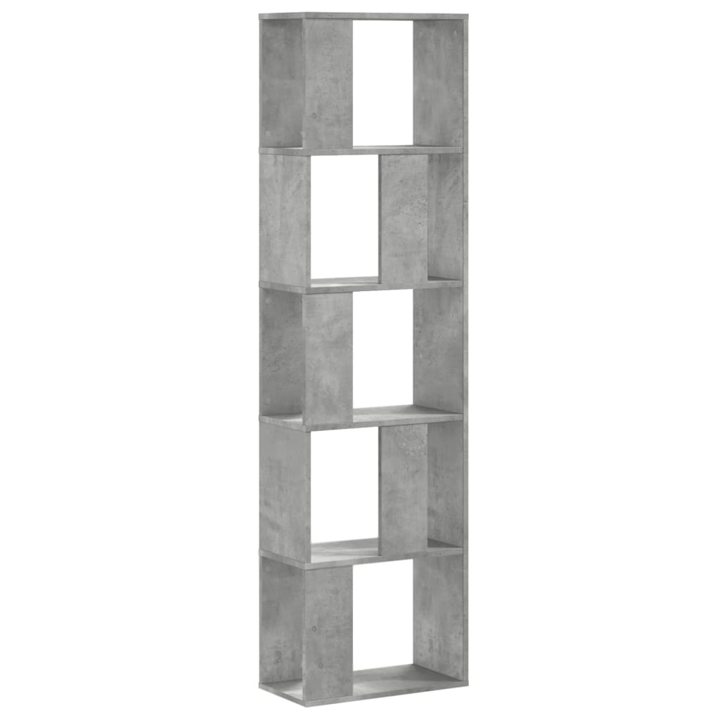 VidaXL Boekenkast 5-laags 45x23,5x162,5 cm bewerkt hout betongrijs