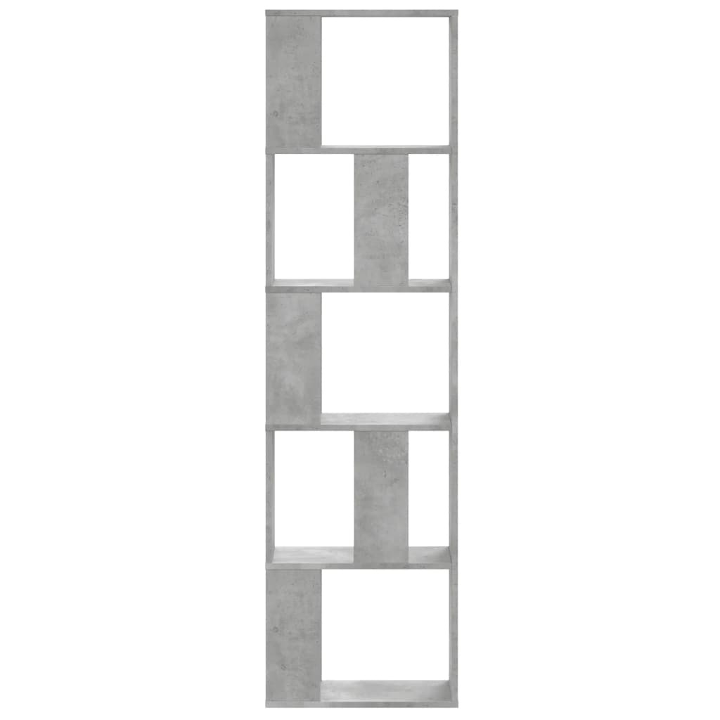 VidaXL Boekenkast 5-laags 45x23,5x162,5 cm bewerkt hout betongrijs