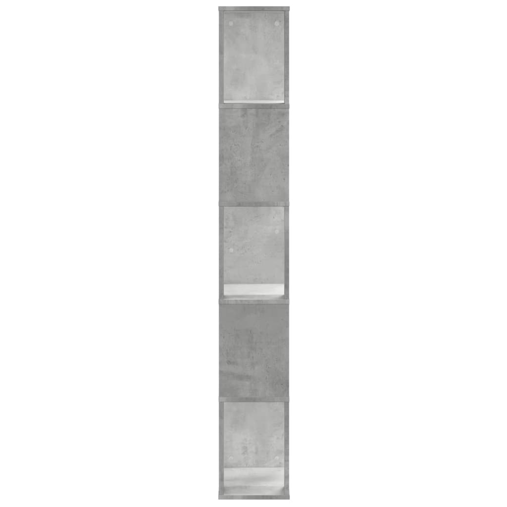 VidaXL Boekenkast 5-laags 45x23,5x162,5 cm bewerkt hout betongrijs