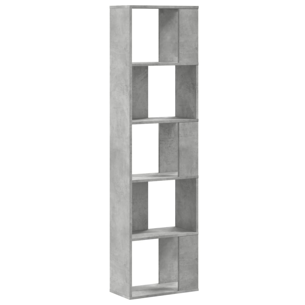 VidaXL Boekenkast 5-laags 45x23,5x162,5 cm bewerkt hout betongrijs