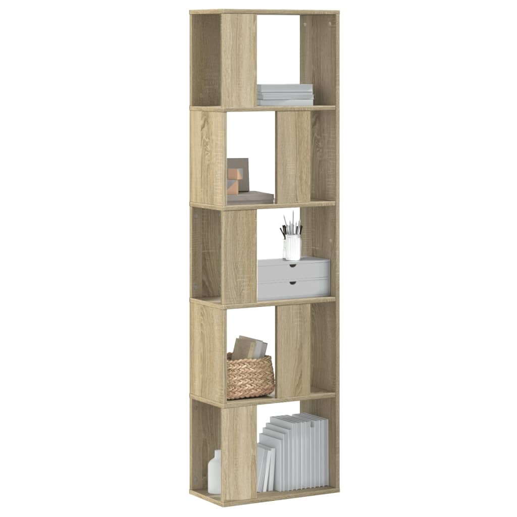 VidaXL Boekenkast 5-laags 45x23,5x162,5 cm bewerkt hout sonoma eiken