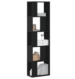 VidaXL Boekenkast 5-laags 45x23,5x162,5 cm bewerkt hout zwart