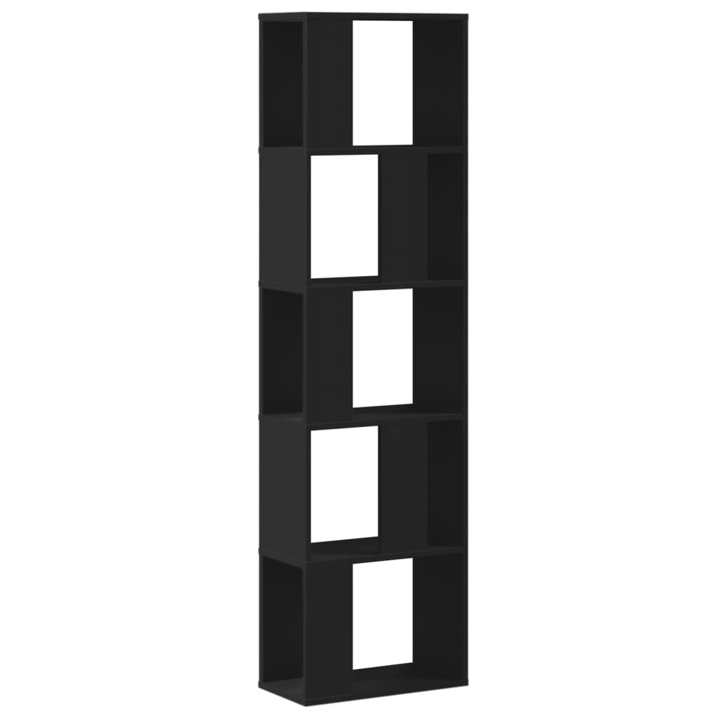 VidaXL Boekenkast 5-laags 45x23,5x162,5 cm bewerkt hout zwart
