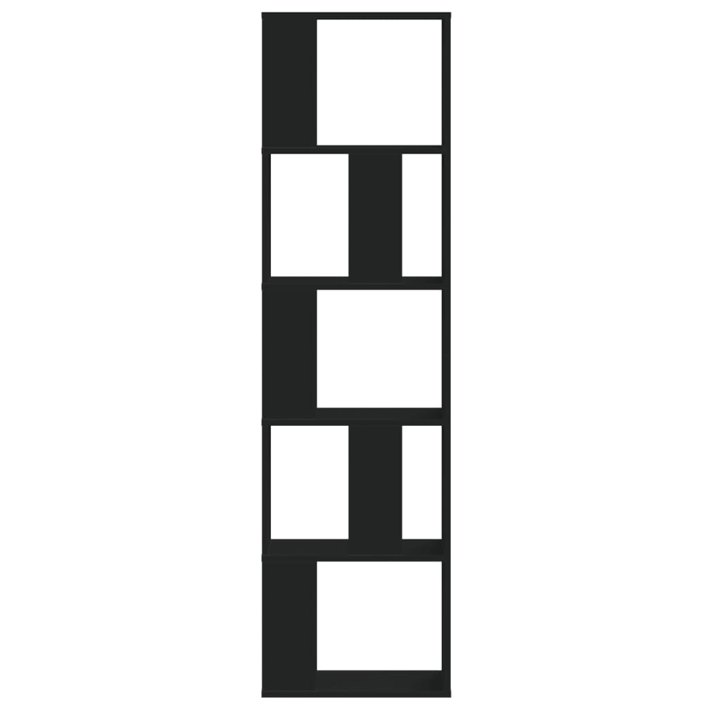 VidaXL Boekenkast 5-laags 45x23,5x162,5 cm bewerkt hout zwart