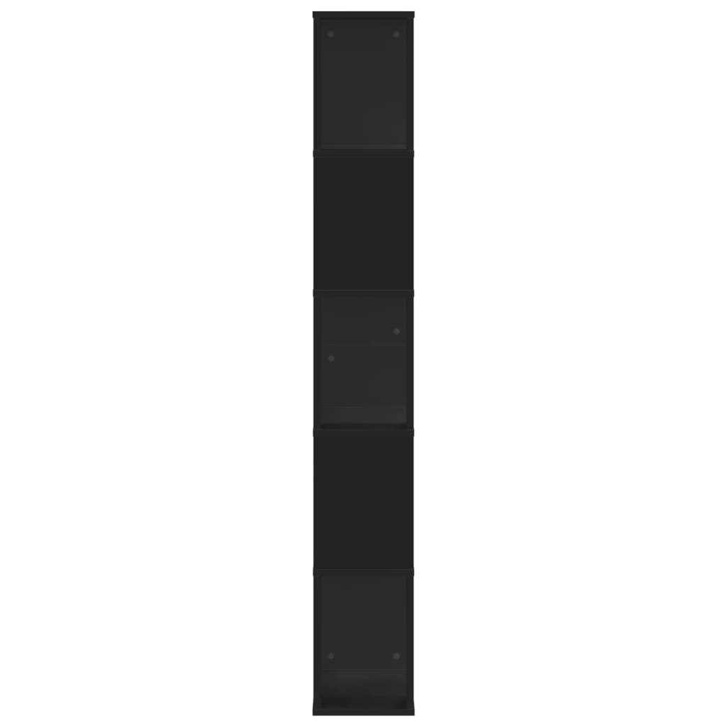 VidaXL Boekenkast 5-laags 45x23,5x162,5 cm bewerkt hout zwart