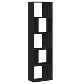 VidaXL Boekenkast 5-laags 45x23,5x162,5 cm bewerkt hout zwart