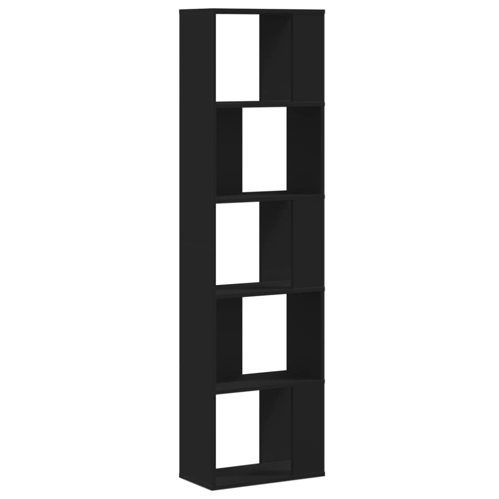 VidaXL Boekenkast 5-laags 45x23,5x162,5 cm bewerkt hout zwart