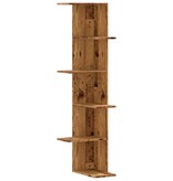 VidaXL Hoekwandschap 36,5x36,5x140 cm bewerkt hout out houtkleurig