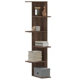 VidaXL Hoekwandschap 36,5x36,5x140 cm bewerkt hout bruin eikenkleurig