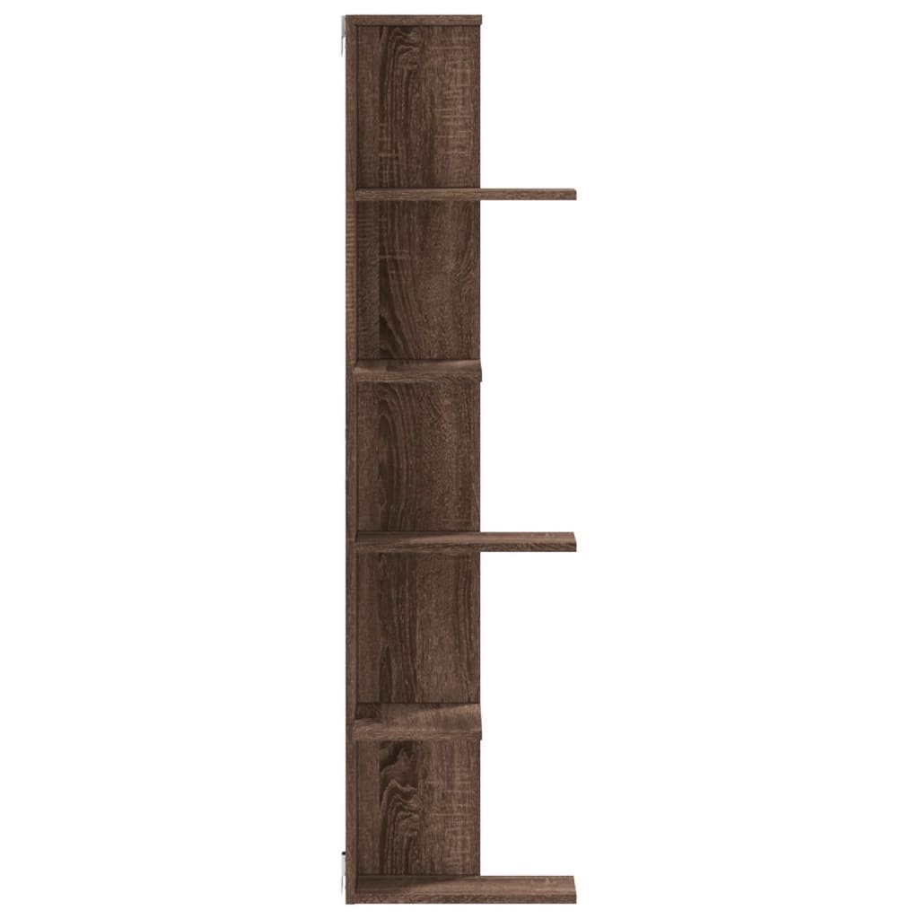 VidaXL Hoekwandschap 36,5x36,5x140 cm bewerkt hout bruin eikenkleurig