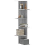 VidaXL Hoekwandschap 36,5x36,5x140 cm bewerkt hout grijs sonoma eiken