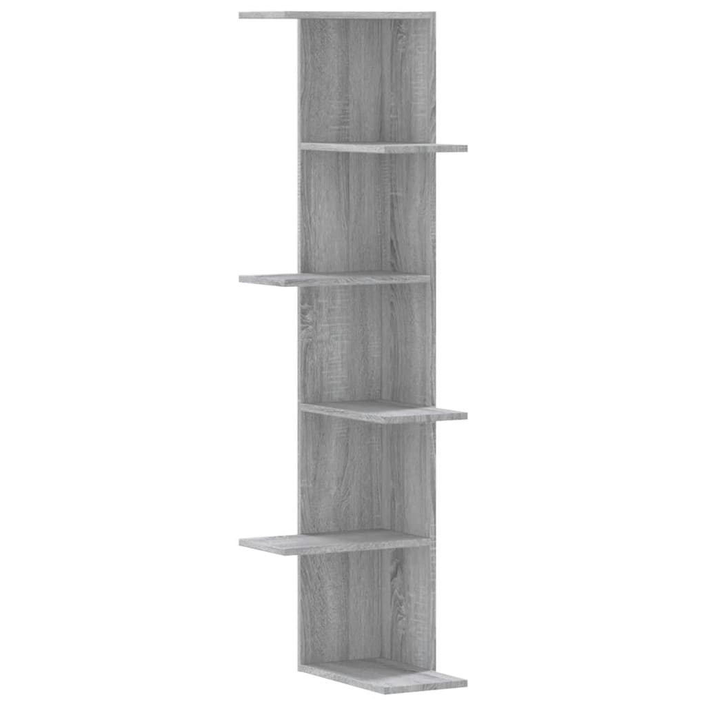 VidaXL Hoekwandschap 36,5x36,5x140 cm bewerkt hout grijs sonoma eiken