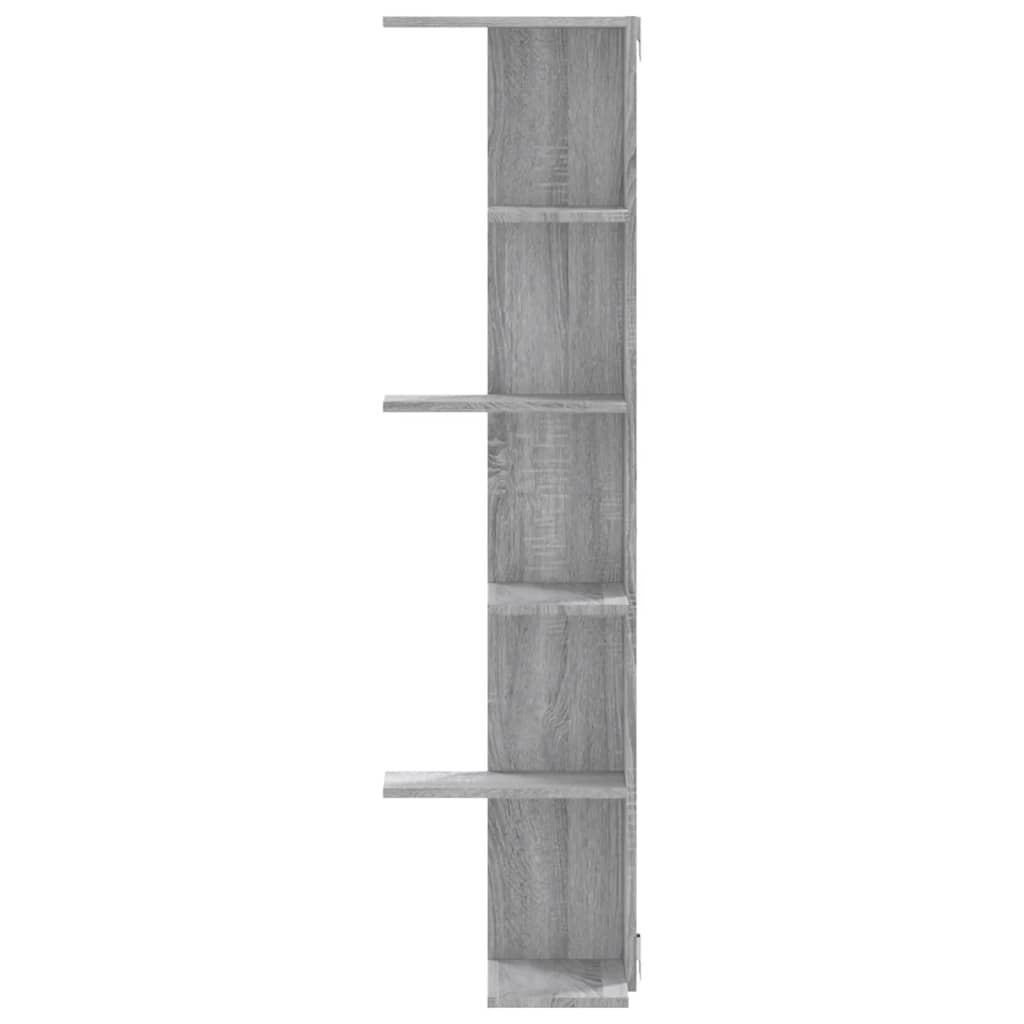 VidaXL Hoekwandschap 36,5x36,5x140 cm bewerkt hout grijs sonoma eiken