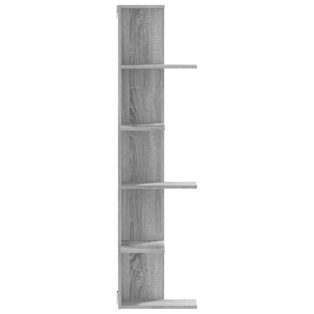 VidaXL Hoekwandschap 36,5x36,5x140 cm bewerkt hout grijs sonoma eiken
