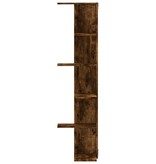 VidaXL Hoekwandschap 36,5x36,5x140 cm bewerkt hout gerookt eikenkleur