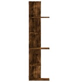 VidaXL Hoekwandschap 36,5x36,5x140 cm bewerkt hout gerookt eikenkleur