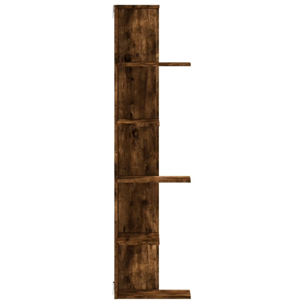 VidaXL Hoekwandschap 36,5x36,5x140 cm bewerkt hout gerookt eikenkleur