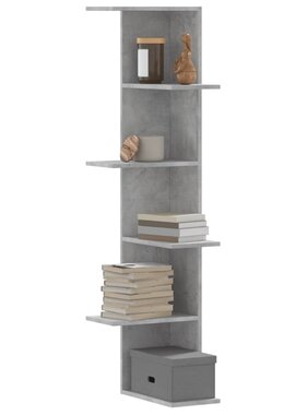 VidaXL Hoekwandschap 36,5x36,5x140 cm bewerkt hout betongrijs