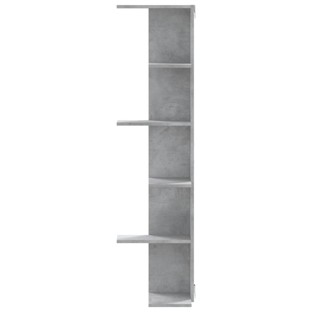 VidaXL Hoekwandschap 36,5x36,5x140 cm bewerkt hout betongrijs