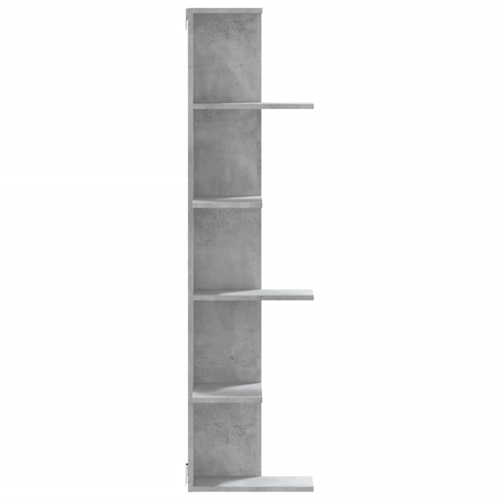 VidaXL Hoekwandschap 36,5x36,5x140 cm bewerkt hout betongrijs