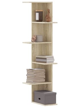 VidaXL Hoekwandschap 36,5x36,5x140 cm bewerkt hout sonoma eikenkleurig