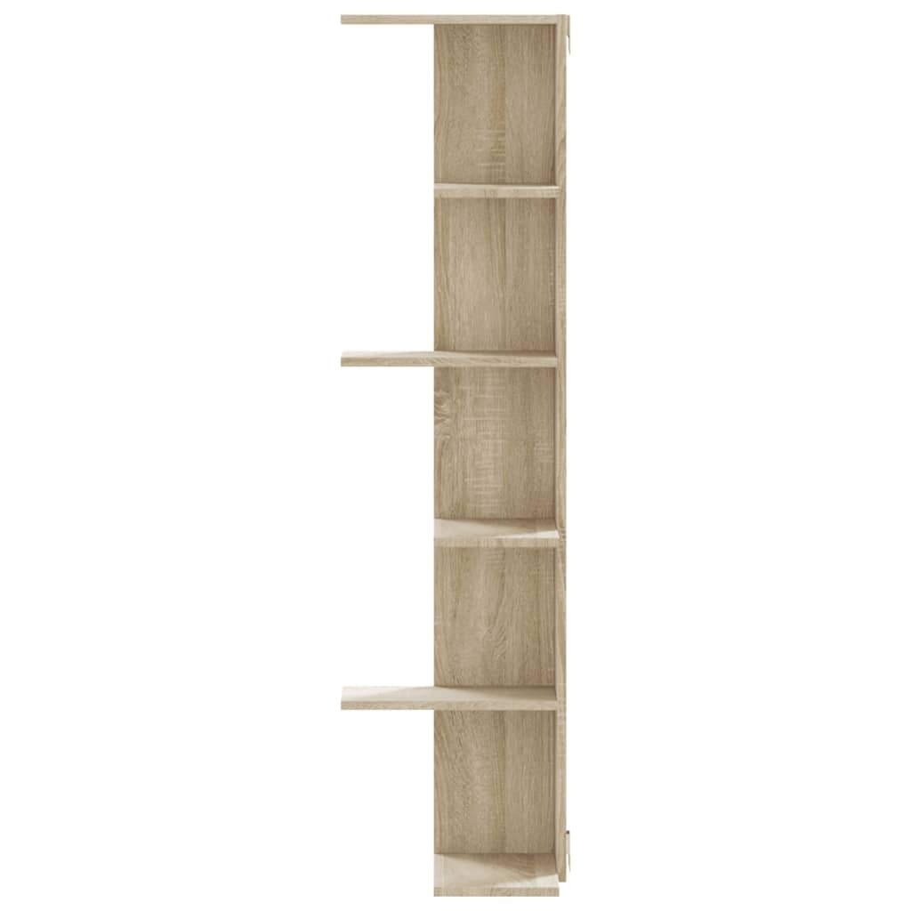 VidaXL Hoekwandschap 36,5x36,5x140 cm bewerkt hout sonoma eikenkleurig