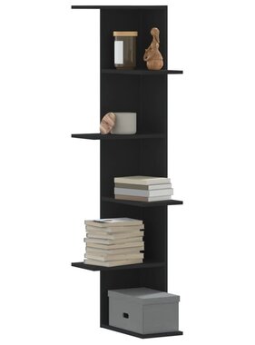 VidaXL Hoekwandschap 36,5x36,5x140 cm bewerkt hout zwart