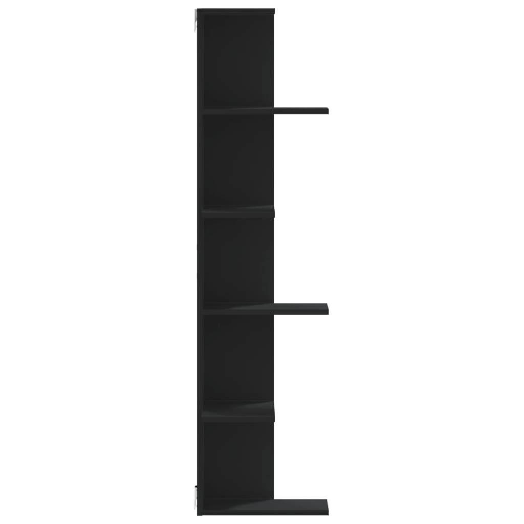 VidaXL Hoekwandschap 36,5x36,5x140 cm bewerkt hout zwart