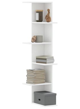 VidaXL Hoekwandschap 36,5x36,5x140 cm bewerkt hout wit