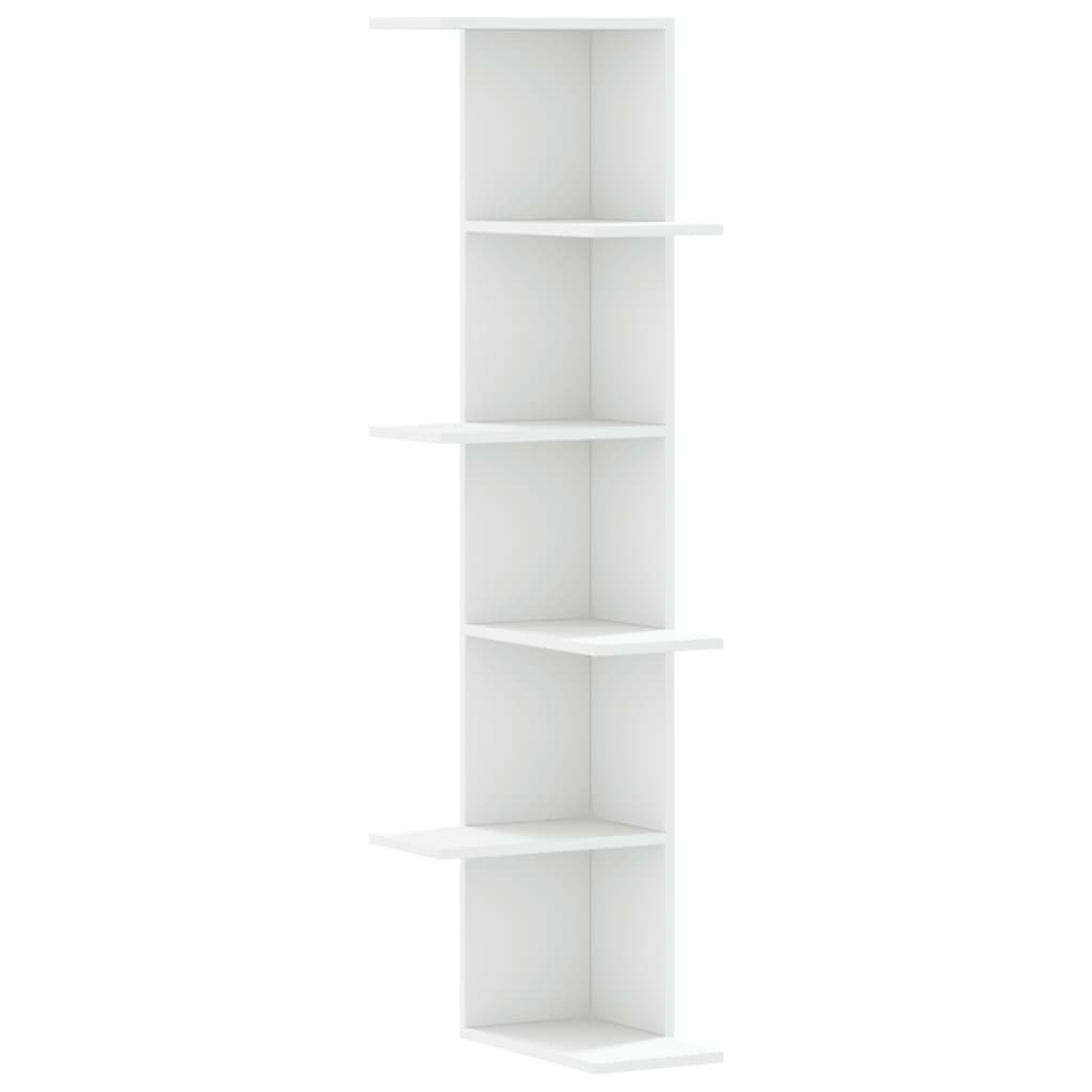 VidaXL Hoekwandschap 36,5x36,5x140 cm bewerkt hout wit