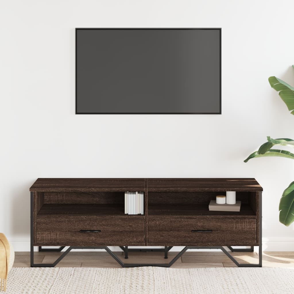 VidaXL Tv-meubel 122x34x41 cm bewerkt hout bruin eikenkleurig