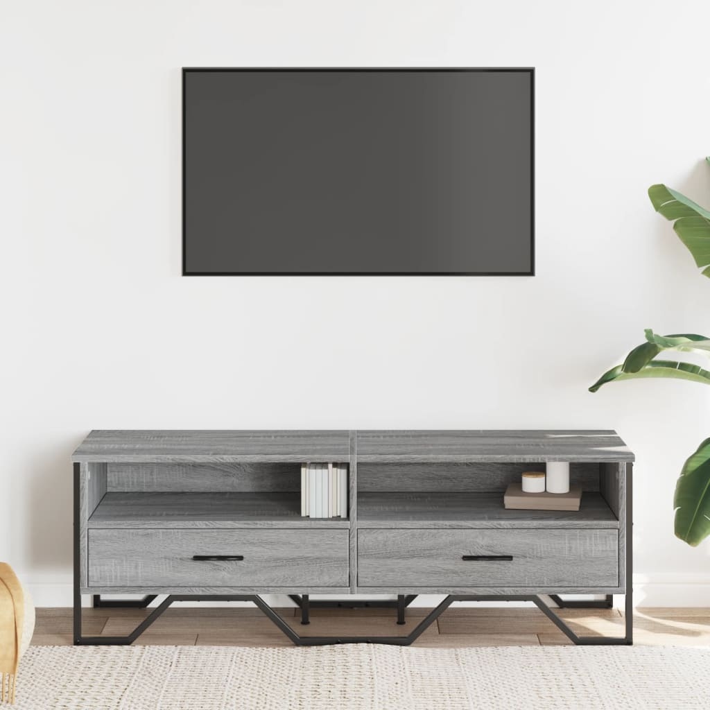 VidaXL Tv-meubel 122x34x41 cm bewerkt hout grijs sonoma eikenkleurig