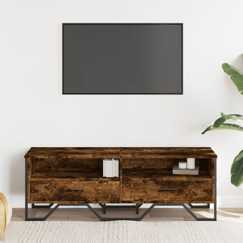 VidaXL Tv-meubel 122x34x41 cm bewerkt hout gerookt eikenkleurig