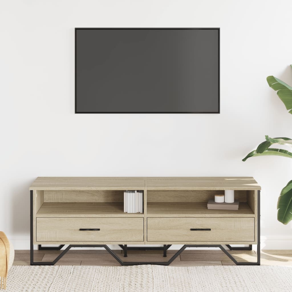 VidaXL Tv-meubel 122x34x41 cm bewerkt hout sonoma eikenkleurig