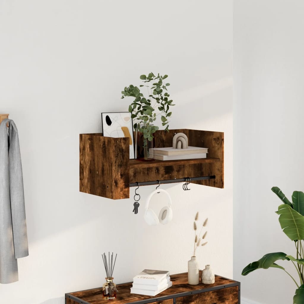 VidaXL Wandschap 70,5x35x30,5 cm bewerkt hout gerookt eikenkleurig