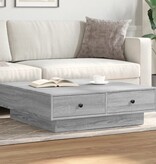 VidaXL Salontafel 90x90x28 cm bewerkt hout grijs sonoma eikenkleurig