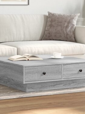 VidaXL Salontafel 90x90x28 cm bewerkt hout grijs sonoma eikenkleurig