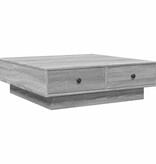 VidaXL Salontafel 90x90x28 cm bewerkt hout grijs sonoma eikenkleurig