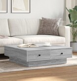 VidaXL Salontafel 90x90x28 cm bewerkt hout grijs sonoma eikenkleurig