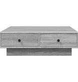 VidaXL Salontafel 90x90x28 cm bewerkt hout grijs sonoma eikenkleurig