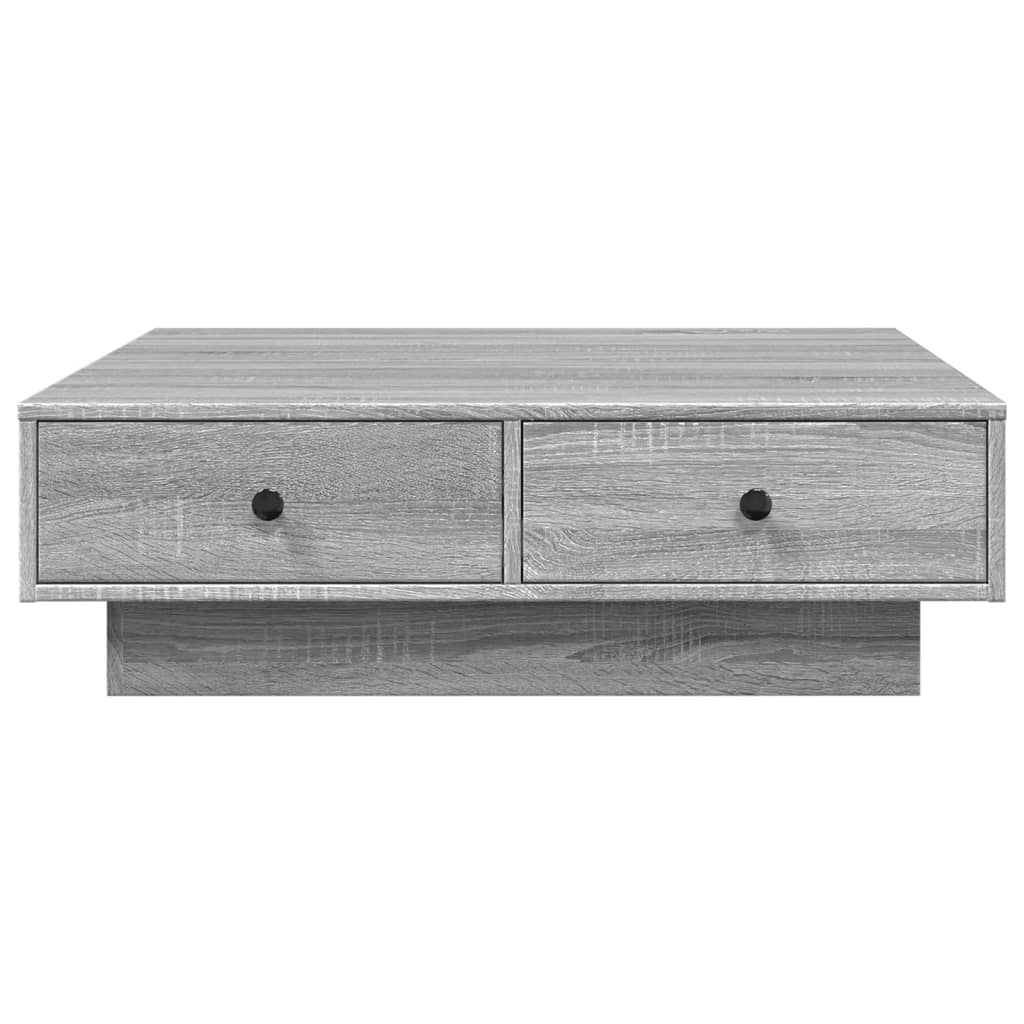 VidaXL Salontafel 90x90x28 cm bewerkt hout grijs sonoma eikenkleurig