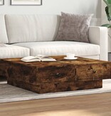 VidaXL Salontafel 90x90x28 cm bewerkt hout gerookt eikenkleurig