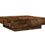 VidaXL Salontafel 90x90x28 cm bewerkt hout gerookt eikenkleurig